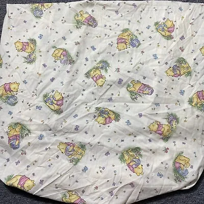 Classic Pooh Fitted Crib Toddler Bed Sheet Yellow Winnie The Pooh • $14.99