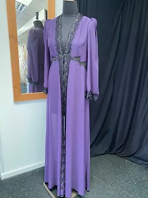 Jane Woolrich Polyester Chiffon Purple Negligee • £60