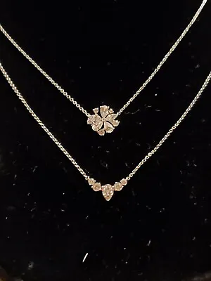 $40.50 • Buy Nadri Silver-tone Cubic Zirconia Convertible Layered Necklace, 16-18  NWT $70