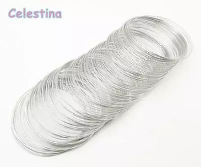 20 Hoops 5.5cm 0.6mm Stainless Steel Memory Wire - Coils - Loops  • £1.35