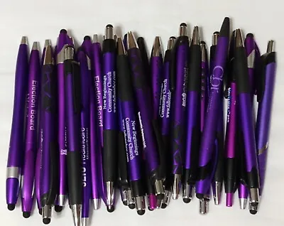 30ct Mixed Lot Misprint Retractable Click Pens W/Stylus: PURPLE/ VIOLET/LAVENDER • $17.99