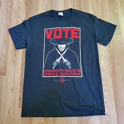 V For Vendetta Shirt Mens Medium Black Movie Comics DC  • $12