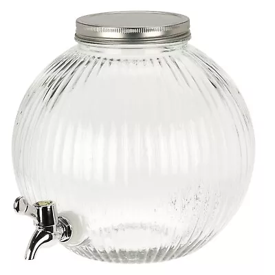 5.5 Litre Glass Drink Dispenser With Tap Beverage Cocktail Party Drinks Holder • £14.99