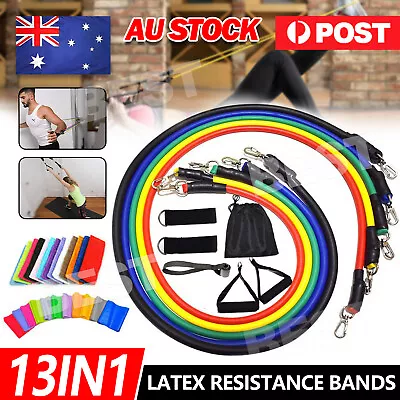 13PCS Resistance Bands Training Rope Exercise Strap Fitness Equipment Gym Set • $13.85