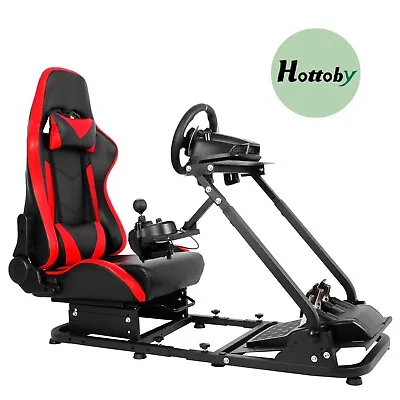 Hottoby Simulator Cockpit Racing Wheel Stand With Red Seat Fits Logitech  G920 • £259.99