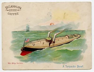 McLaughlin Coffee Chicago IL Vintage Trade Card Torpedo Boat War Ship Series • $24.99