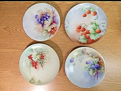 Set Of 4 Antique Hand Painted Plates For Display Haviland And T & V France • $30