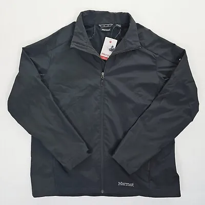 NWT Marmot Mens Softshell Approach Jacket Black Full Zip XXL Brown-Forman Logo • $54.99