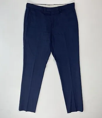 J.Crew Mens Pants 34x32 (36x32) Navy Wool Bowery Slacks Slim Fit Dress Career • $22.99