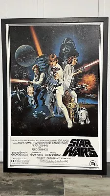 Star Wars A New Hope Textured Framed Glazed Theatre Poster Board RARE • $175