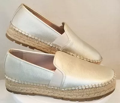 Circus By Sam Edelman Cora Silver Platform Espadrilles Slip-on Flats Womens 10m • $38.98