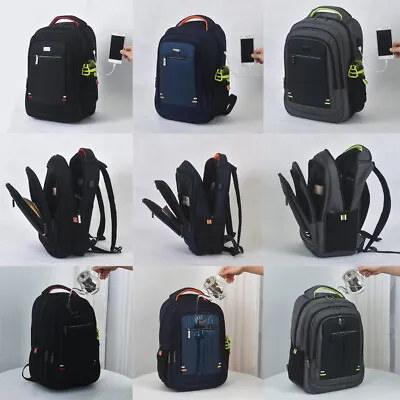 Men Boys Laptop Backpack USB Waterproof Large Rucksack Travel School Bag UK FAST • £19.99