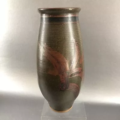 Vintage Mid Century 10.5” Signed Studio Pottery Vase Master Potter Earthy • $25