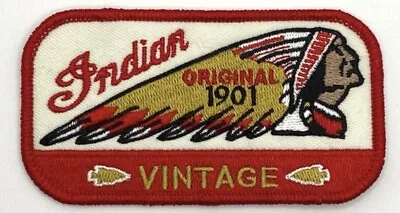 Indian Motorcycle Patch Vintage Style Retro Iron Sew On Hat Cap Jacket Bike Red • $5.60
