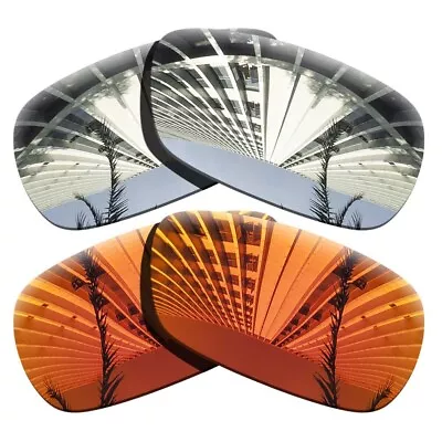 2 Pairs Replacement Lenses For-Oakley Crosshair 2.0 Polarized-Chrome+Blaze Red • $16.56