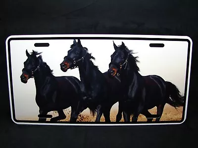 Black Mustang Horses Metal License Plate Autotag Black Horses Car License Plate • $14.95