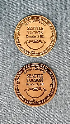 Pacific Southwest Airlines PSA LEATHER COASTER Seattle / Tucson 1981 SOLD INDIV. • $49