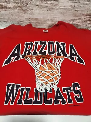 Vintage Red University Of Arizona Wildcats Basketball Tshirt  XL Pre-owned • $24.50