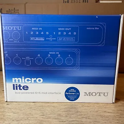 MOTU Micro Lite Bus-Powered 5X5 MIDI Interface (plug-and-play) • $115.46
