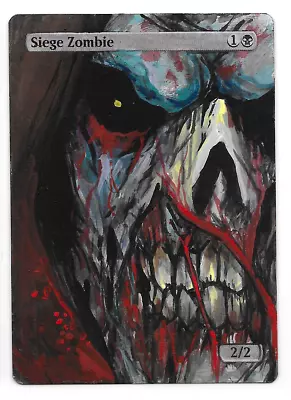 Siege Zombie ALTERED ART MTG Rare Magic Hand Painted Commander • $4