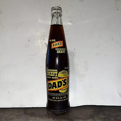 Full 16 Oz. Dads Draft Root Beer Soda Bottle Chicago ILL.  Return Bottle • $12.99