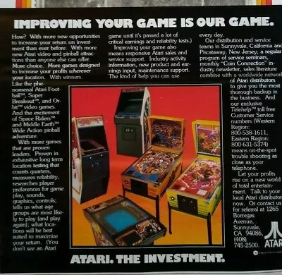 Atari Arcade Games Pinball Machines Middle Earth Orbit Trade Magazine AD 1978 • $22.95