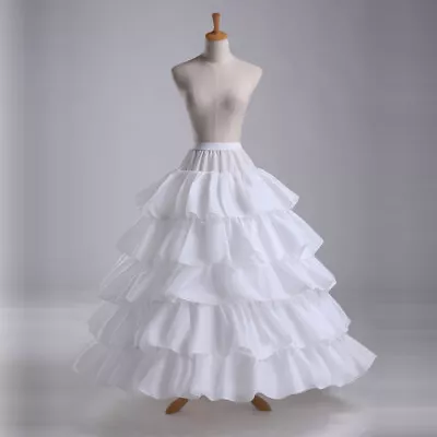 Women's Wedding Petticoat Crinoline Skirt 4-Hoop Ball Gown Slip Underskirt • £17.99