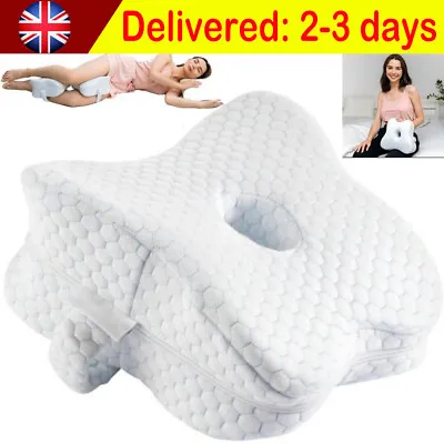 Leg Pillow Orthopedic Knee Pillow Memory Leg Knees Pain Cushion For Side Sleeper • £11.89