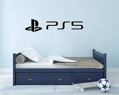 Playstation 5 Wall Art Vinyl Sticker Matt Black Gaming Bedroom Various Colours • £5.49