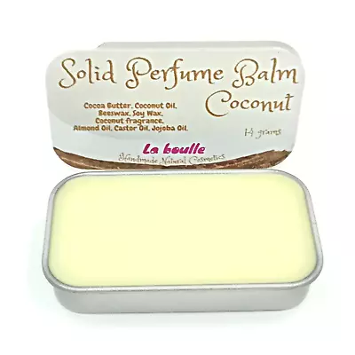 Coconut Solid Natural Perfume Balm. Handmade Natural Cosmetics. Vegan. • £9.98