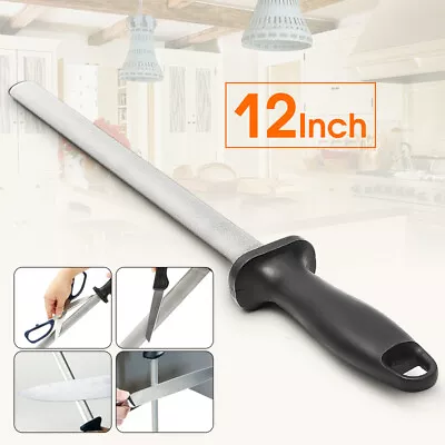 30cm/12'' Diamond Knife Sharpening Steel Stick Grinder Sharpener Rod Kitchen AU • $25.80