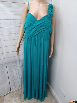 Vtg Cindy Usa Green Chiffon Strapless Bridesmaid Prom Formal Maxi Dress 4XL • $29.96