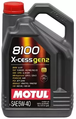 Motul 8100 X-CESS Gen 2 5W40 5 Liter | Synthetic Motor Oil • $57.04