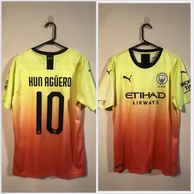 Kun Aguero #10 Manchester City 2019/20 Large 3rd Shirt Puma Excellent Condition • $80.15