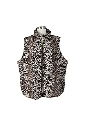 Michael Kors 3X Brown Tan Cheetah Print Full Zip Puffer Vest • $34.50