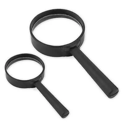 2PC Magnifying Glass Set Large Small Magnifier Lens Loup Optical Tool Handheld • £3.67