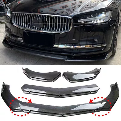 For Volvo S40 S60 S70 S80 Carbon Look Front Bumper Lip Spoiler Splitter Kit CAO • $59.95