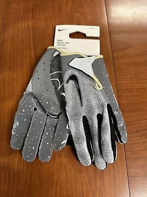 Nike Vapor Jet 7.0 Youth Receiver Football Gloves Gray Youth Sz Large FJ8072-098 • $28