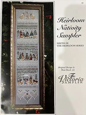 The Victoria Sampler - Heirloom Nativity Sampler Counted Cross Stitch Chart NEW • $29.95