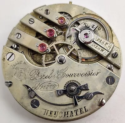 Vintage Borel Courvoisier Neuchatel High Grade Pocket Watch Movement Running  • $130