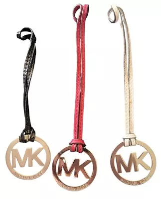 Michael Kors MK Handbag Charm/Key Fob Asst Color Leather And Silver Medallion • $25