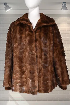 Vintage 1970s Soft Glossy Mink Fur Disco Jacket - Ross Furriers - UK 12 • $80.14