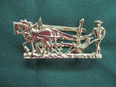 £5 • Buy Brass Horse/Plough/Farmer Letter Rack - NEW