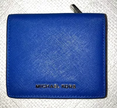 Michael Kors Cobalt Blue Saffiano Leather Travel Jet Set Wallet • $25