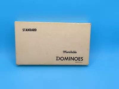 Vintage Puremco Marblelike Dominoes #616 Standard Ivory Butterscotch Made USA • $19.99