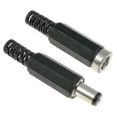 2.1mm X 5.5mm Male + Female Pair DC Power Plug Socket Jack Connectors • £2.99