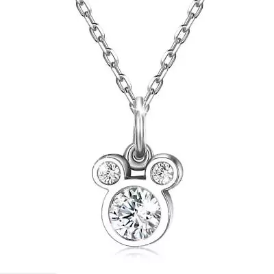 Disney Mickey Mouse Silver SP Cubic Zirconia Pendant Necklace • $8.99