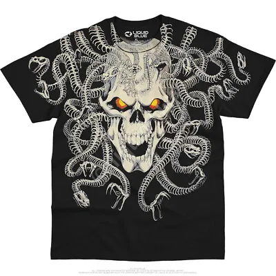 FANTASY-MEDUSA -SKULL-SNAKES-2 SIDED-T-SHIRT S-M-L-XL-XXL Horror-Scream • $28.69