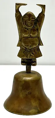 Vintage Brass Figural Happy Buddha Bell Altar Bell 3.75  • $20