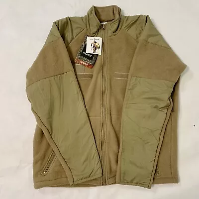 Polartec 200 Tan  Fleece Full Zip Jacket A.O.S. Tactical Theros Made In USA New • $50